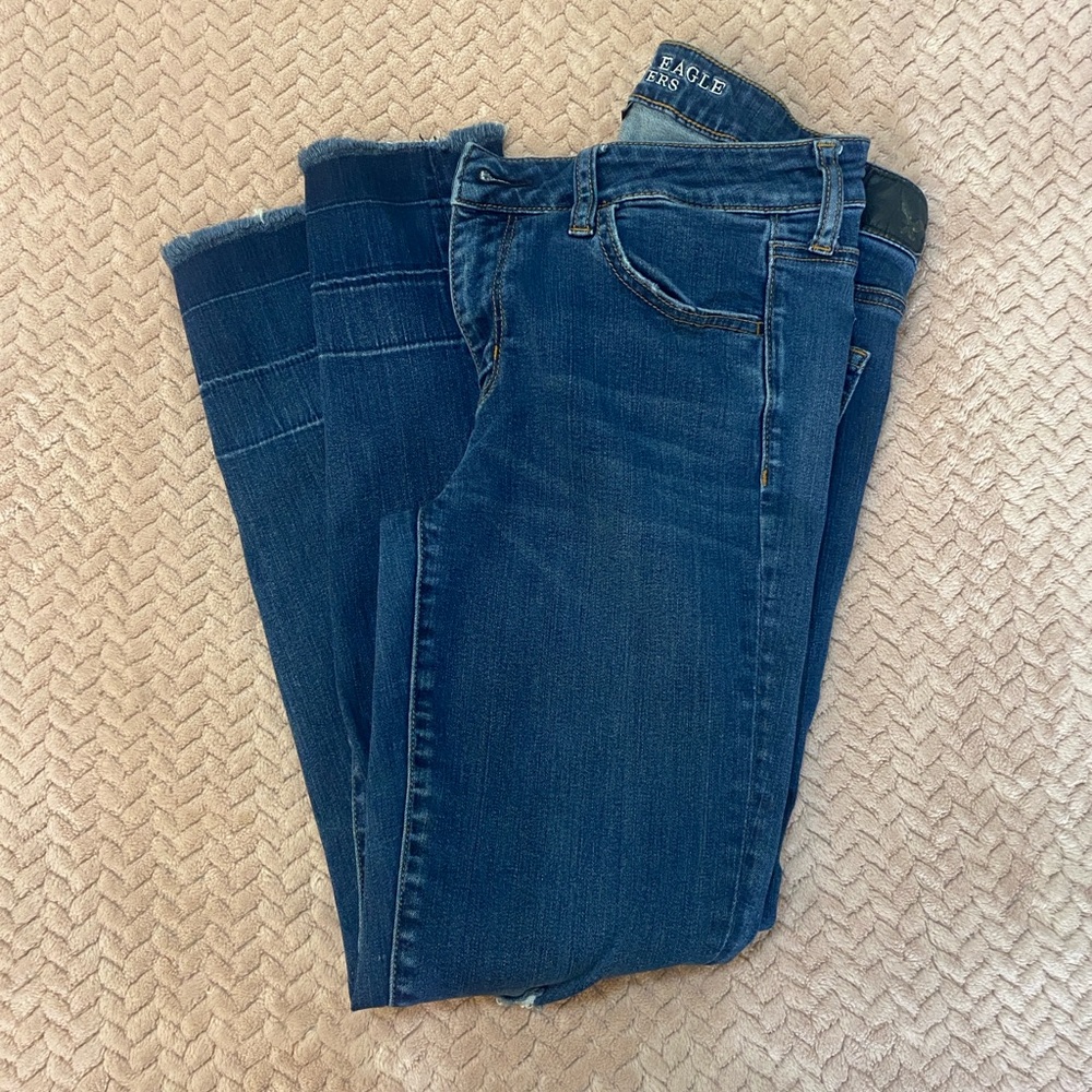 American Eagle Outfitters Women's Blue Denim Jeans Jeggings Super Stretch